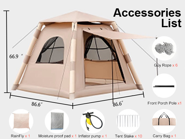 118a4620-bcda-4f24-a5a4-274ec0b96689.jpg Inflatable Tent Outdoor Tent 2-4-person Tent Quick-opening Tent Inflatable Tent Hut Tent Camping Portable Tent Windproof Tent Family Party Tent Pop-up Tent Shading And Waterproof Tent Camping Tent - Image 5