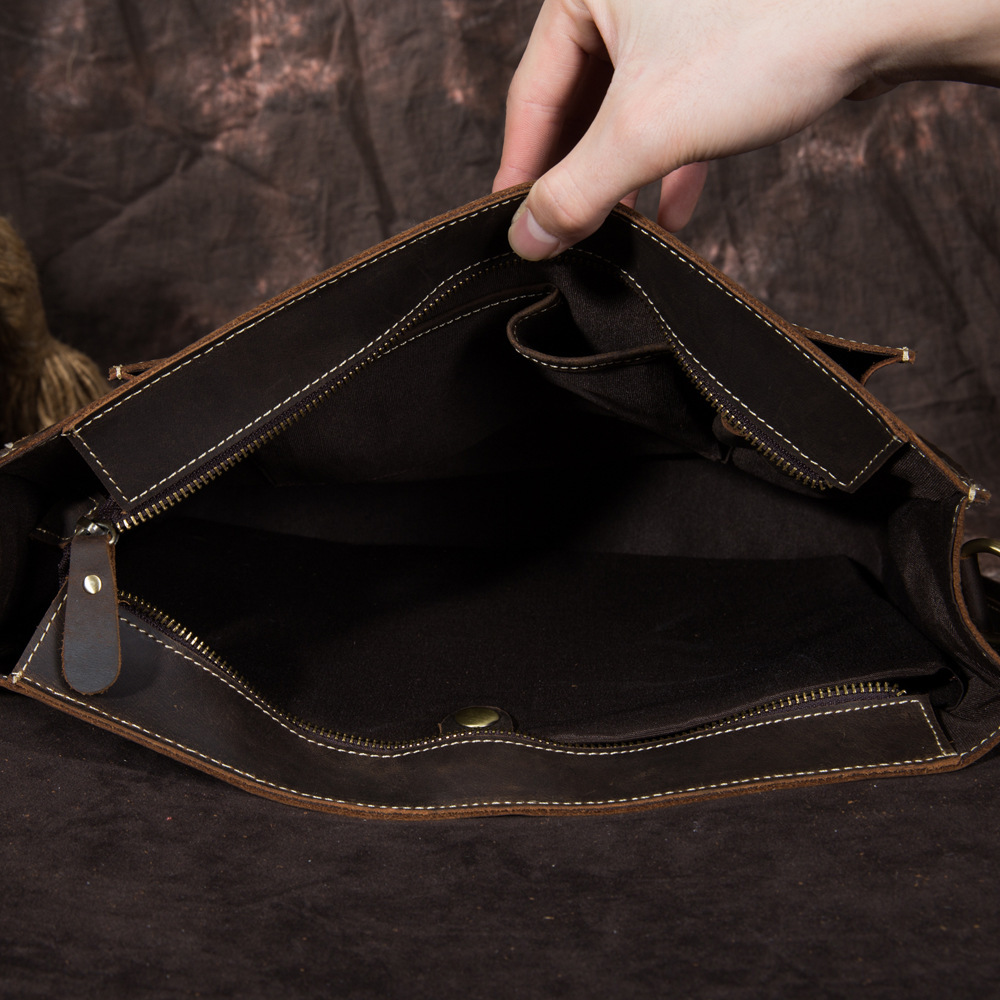 1613818817689.jpg The first layer of crazy horseskin men's handbag - Image 5