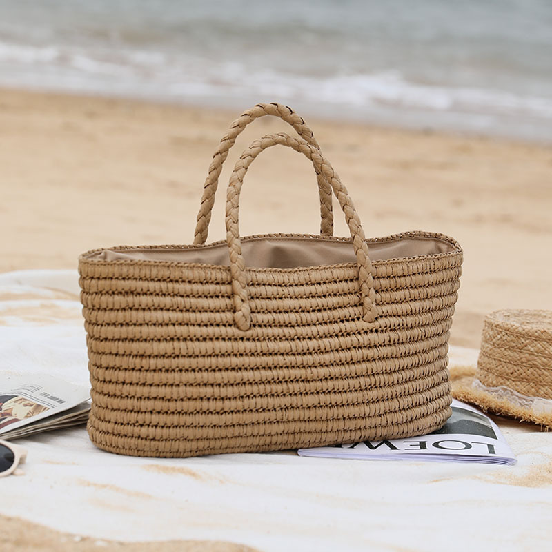 1d1a0ac8-9029-4630-add7-2a868bd6b06a.jpg Ladies Straw Large Capacity Seaside Beach Bag - Image 4