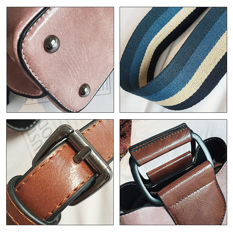 2204076024346.jpg Oil wax leather bucket bag color shoulder strap handbag - Image 5