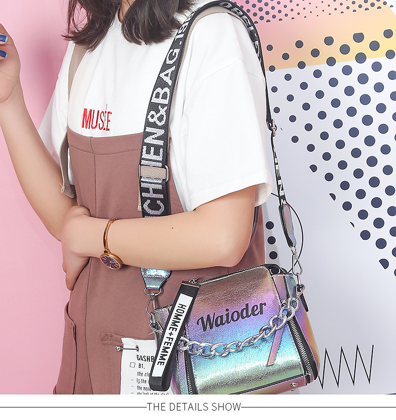 2259580397740.jpg Korean style colorful laser broadband bucket bag - Image 7