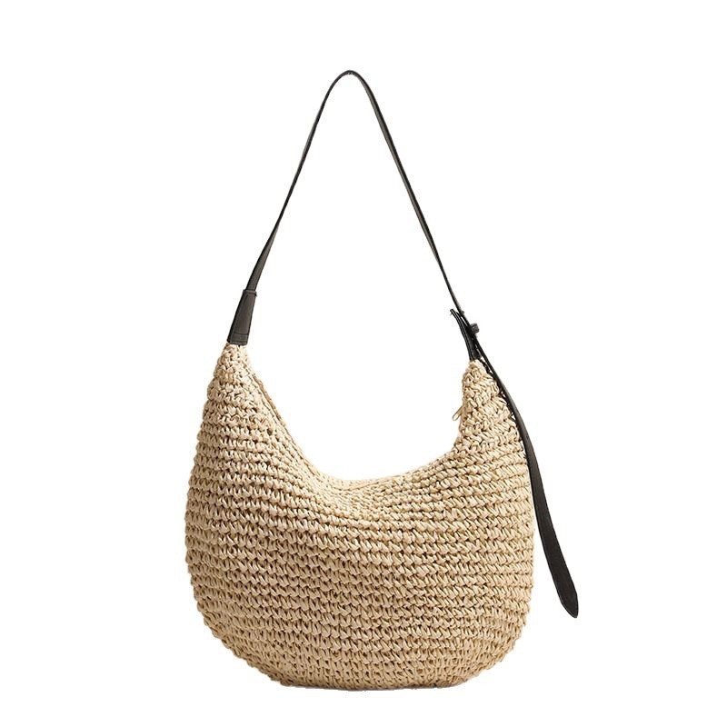 514c0c48-1857-426d-9f70-527416f410fe.jpg Fashionable Irregular One-Shoulder Straw Beach Bag - Image 6