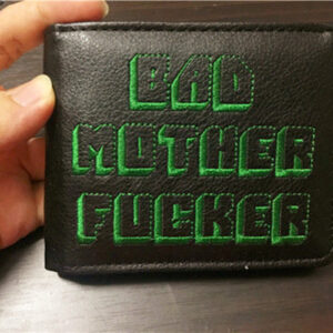 Personalized letter embroidered leather wallet
