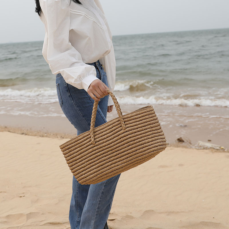 991974bb-5121-4c46-ad58-07192b06ff1f.jpg Ladies Straw Large Capacity Seaside Beach Bag - Image 3