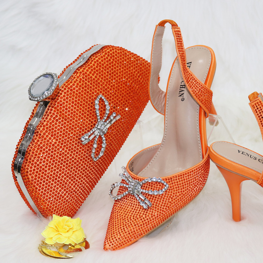 a320dba2-90ae-4ada-b1d7-7d57473c4d62.jpg Ladies Bow Silver Buckle Design Pointed High Heels And Bags - Image 3