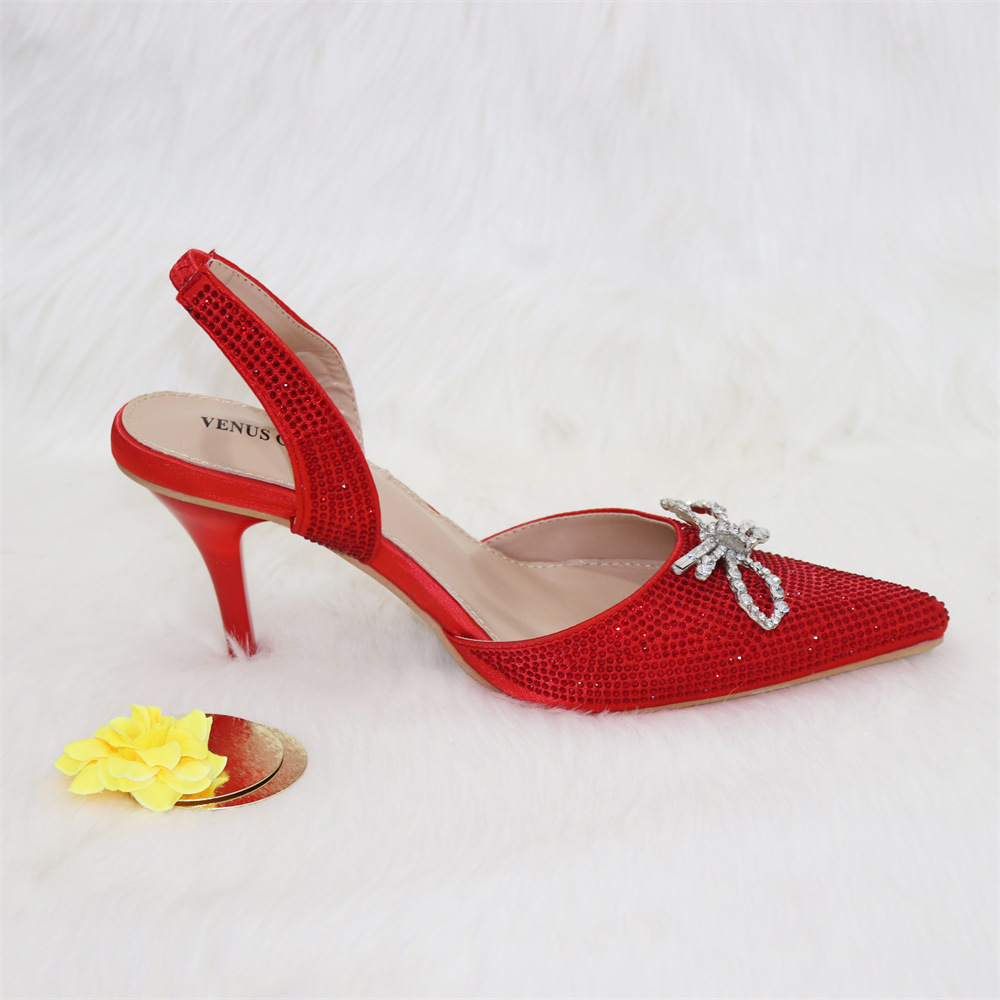 f97c492a-9c71-410f-99b5-6d58889956c3.jpg Ladies Bow Silver Buckle Design Pointed High Heels And Bags - Image 6